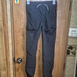 Urban Pipeline Boy's  Black Cargo Jogger Pants with Drawstring Waist.   Box 36